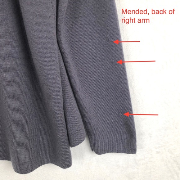 EILEEN FISHER Italian Yarn Open Cardigan Women's Sz L Purple Gray L/S Sweater - Picture 9 of 9